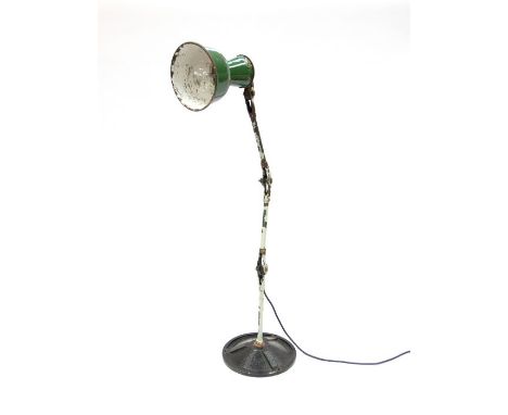 A Simplex enamelled angle lamp, extends to approx 80cm&nbsp;