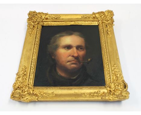 Attributed to Sir David Wilkie R.A., H.R.S.A (1785-1841)Portrait of a Gentleman smoking a clay pipeoil on panel, 35.5 x 29cm,