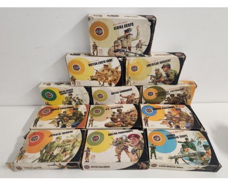 SELECTION OF AIRFIX MILITARY FIGURE SETScomprising British Infantry Support Group, British Eight Army, British Commandos, Bri