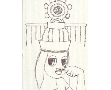 
	
		Ayobola Kekere-Ekun
		The Crown XIII (Sketch), 2021
		Pen on Watercolour Paper
		Signed verso
		15 x 10cm (5¾ x 3¾ in.)
