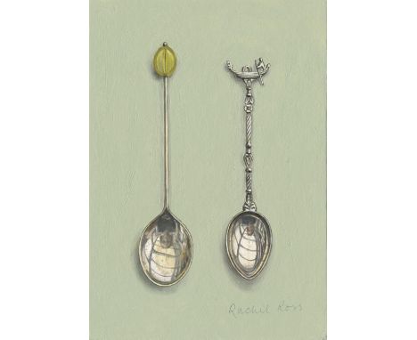 
	
		Rachel Ross
		Coffee Spoon with Venetian Souvenir, 2021
		Acrylic on Board
		Signed recto, further signed verso
		15 x 1