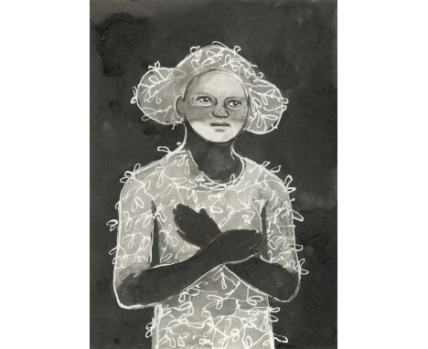 
	
		Lisa Wright
		Becoming, 2021
		Ink on Paper
		Signed verso
		15 x 10cm (5¾ x 3¾ in.)
		
		Lisa Wright is an award-winnin