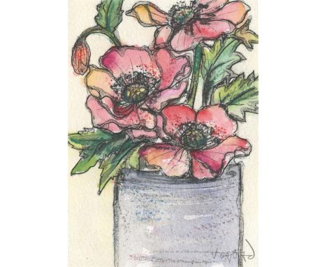 
	
		Vicky Oldfield
		Peonies in a Tin, 2020
		Offset Collagraph on Paper
		Signed recto, further signed verso
		15 x 10cm (5