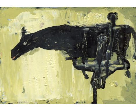 
	
		Carol Hodder
		Dark Horse, 2021
		Acrylic on Card 
		Signed verso
		10 x 15cm (3¾ x 5¾ in.)
		
		Carol Hodder investigat