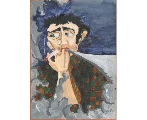 
	
		Leonie Schneider
		A Tired Smoke, 2021
		Aquarelle and Acrylic on Paper
		Signed verso
		15 x 10cm (5¾ x 3¾ in.)
		
		Le