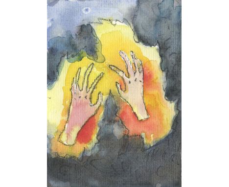 
	
		Diana Savostaite
		Warming Hands, 2021
		Watercolour and Pencil on Paper
		Signed verso
		15 x 10cm (5¾ x 3¾ in.)
		
		D