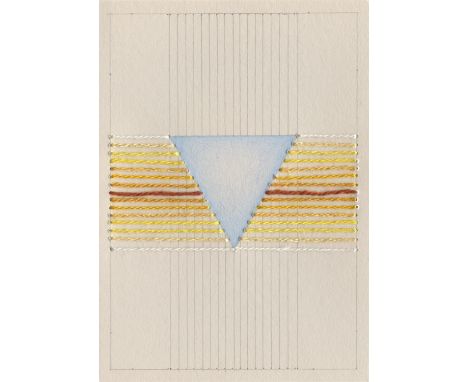 
	
		Cecilia Charlton
		Shape Play (Triangle), 2021
		Silk Thread, Pencil and Coloured Pencil on Paper
		Signed verso
		15 x 