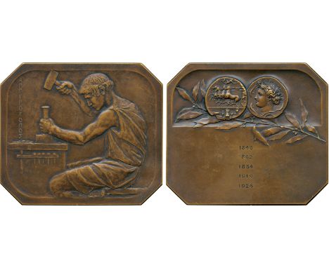 WORLD COMMEMORATIVE MEDALS, Medals by Subject, Art, France, the Manufacture of Medals (c.1910), by Ovide Yencasse (1869-1947)
