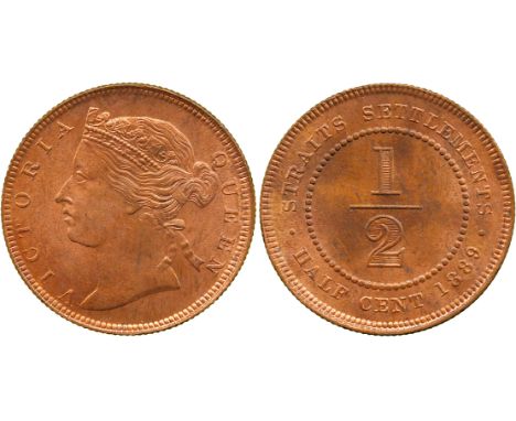 WORLD COINS, Straits Settlements, Victoria (1837-1901), Bronze ½-Cent, 1889, head left, rev value within beaded circle (KM 15