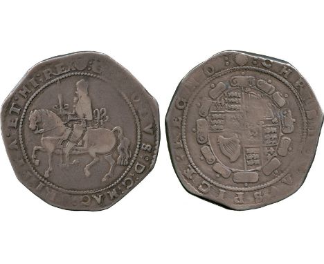 BRITISH COINS, Charles I (1625-1649), Silver Crown, Exeter mint (1643-1646), king on horseback left with upright sword, sash 