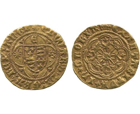 BRITISH COINS, Edward IV (first reign, 1461-1470), Gold Quarter-Ryal, Light Coinage, shield in tressure of eight arcs, E abov