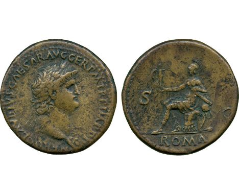 ANCIENT COINS, Roman, Nero (AD 54-68), Æ Sestertius, struck c.AD 65, NERO CLAVDIVS CAESAR AVG GER P M TR P IMP P P, laureate 