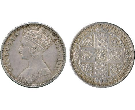 BRITISH COINS, Victoria, Silver ‘Godless’ Florin, 1849, crowned gothic bust left, W.W. obliterated behind bust, rev crowned c