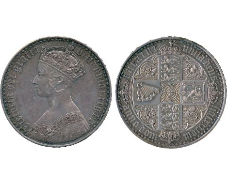 BRITISH COINS, Victoria, Silver Proof Gothic Crown, 1847, Gothic style crowned bust left, legend surrounding rev crowned cruc