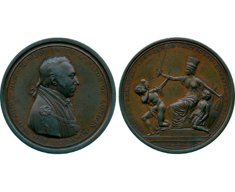 COMMEMORATIVE MEDALS, British Historical Medals, London, Matthew Wood, Lord Mayor 1816-1817, Laudatory Bronze Medal, by T Hal