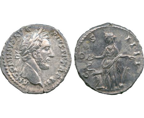 ANCIENT COINS, Roman, Antoninus Pius (AD 138-161), Silver Denarius, struck AD 148-149, ANTONINVS AVG PIVS P P TR P XII, laure