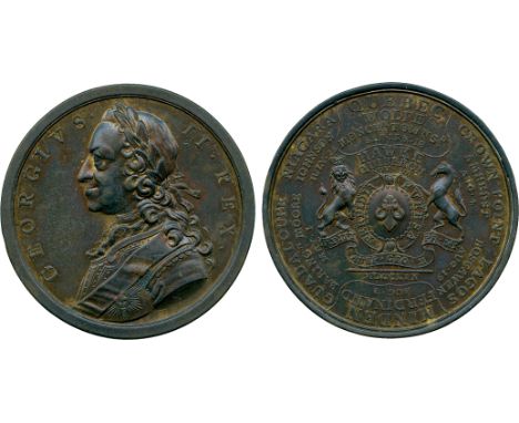 COMMEMORATIVE MEDALS, British Historical Medals, George II, the British Victories of 1759, including the Americas, Bronze Med