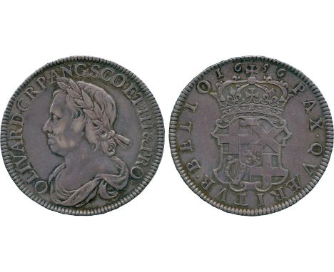 BRITISH COINS, Oliver Cromwell, Silver Halfcrown, 1656, laureate and draped bust left, rev crowned quartered shield of arms o