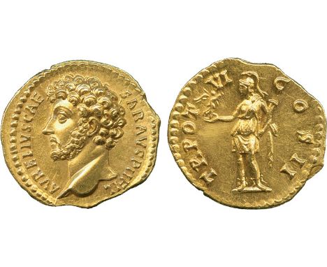 ANCIENT COINS, Roman, Marcus Aurelius (AD 161-180), Gold Aureus, struck as Caesar, AD 151-152, AVRELIVS CAESAR AVG P II FIL, 