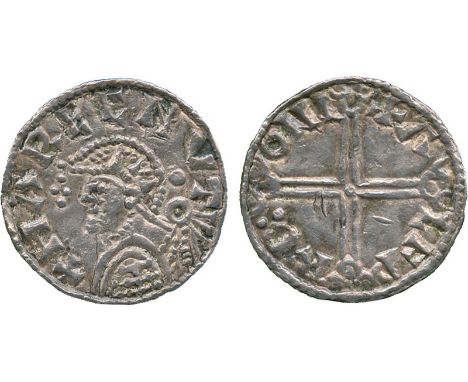 BRITISH COINS, Harthacanute (1035-1042), Silver Penny, Scandinavian issue, Lund mint, moneyer Alfward, helmeted bust left, le