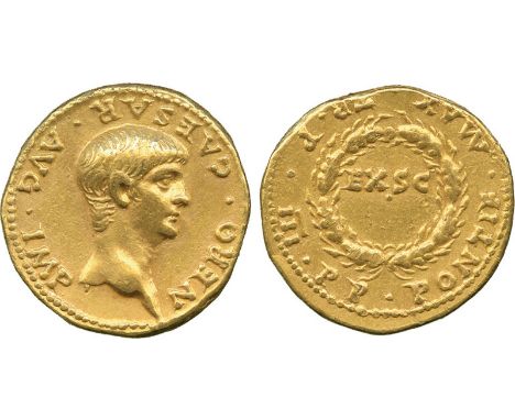ANCIENT COINS, Roman, Nero (AD 54-68), Gold Aureus, struck AD 56-57, NERO CAESAR AVG IMP, bare head facing right, rev PONTIF 