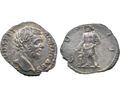 ANCIENT COINS, Roman, Clodius Albinus (AD 193-195), Silver Denarius, struck AD 195, D CLOD SEPT ALBIN CAES, bare head facing 