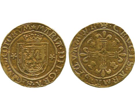 BRITISH COINS, Scotland, Mary Queen of Scots (1542-1567), Gold Abbey Crown, issued at Twenty Shillings in 1542, undated, crow