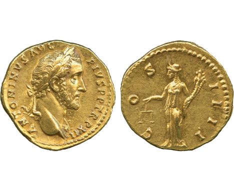 ANCIENT COINS, Roman, Antoninus Pius (AD 138-161), Gold Aureus, struck AD 148-149, ANTONINVS AVG PIVS P P TR P XII, laureate 