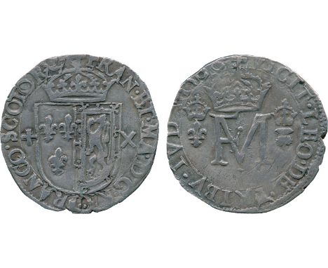 BRITISH COINS, Scotland, Mary Queen of Scots, with Francis as Dauphin, Silver Half-Testoon of Two Shillings and Sixpence, 156