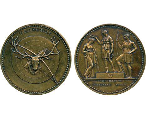 COMMEMORATIVE MEDALS, British Historical Medals, Derbyshire (Archery Society), Gilt-silver Medal, 1823, by B Wyon, bow, arrow