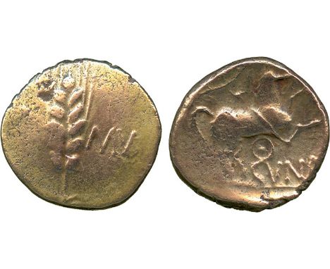 Ancient Coins, British, Ancient British, Catuvellauni, Cunobelin (early 1st Century AD), Gold Stater, Wild type, c.AD 10-20, 