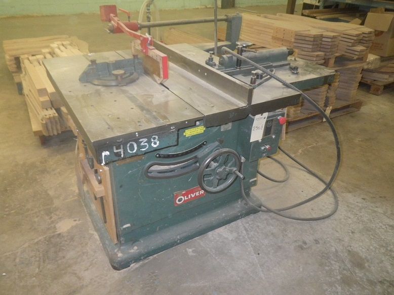 Oliver Model 88D Sliding Table Saw, Serial no. 98083, Tilting Arbor
