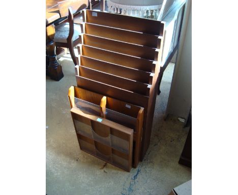 A 1950's Church stepped leaflet rack together with two others (3). 