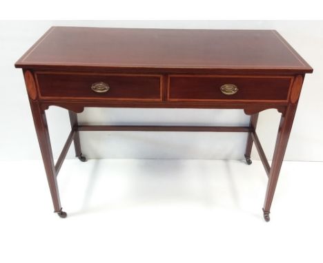 Very Elegant Edw Inlaid Mahogany Console Table Dimensions: 106cm,W 49cm D 77cm H