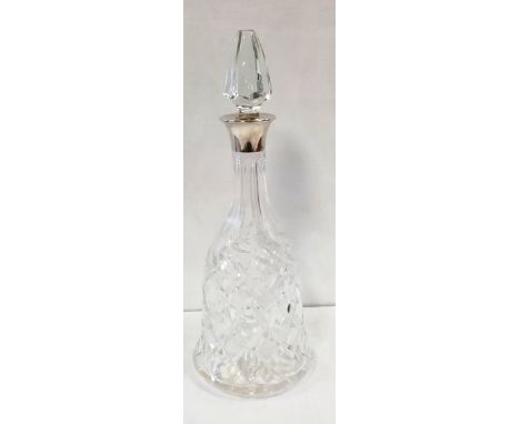 Cut Glass Silver Rimmed Decanter