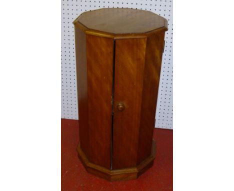 VICTORIAN SATIN BIRCH DECAGONAL BEDSIDE CUPBOARD WITH A PANEL DOOR (78 cm x 41 cm x 41 cm)