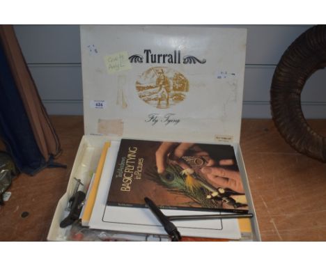 A Turrall fly tying kit in original box with tools and guide