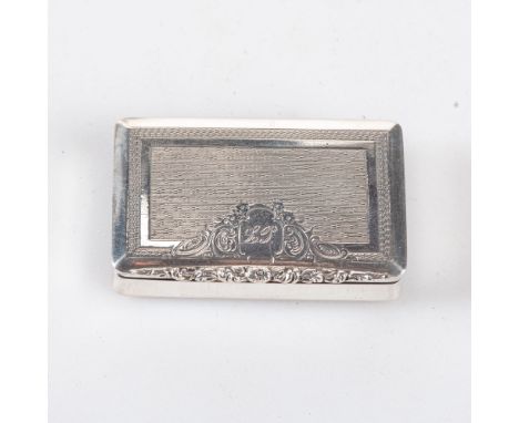 Vienna, 1853, rectangular, the hinged lid initialled LP and with engine-turned decoration, floral thumbpiece60g