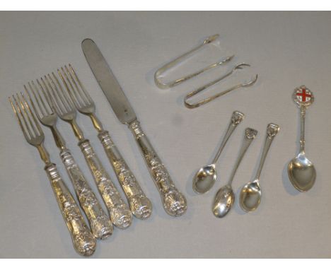 SILVER SUGAR TONGS BY GEORGE JACKSON AND DAVID FULLERTON (BRISTOL), LONDON 1898 (19.6g), SILVER SUGAR TONGS BY HS, BIRMINGHAM