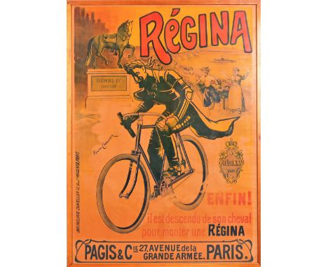 "Régina. "Enfin! Il est descendu de son cheval pour monter une Régina"" by Philippe ChapellierFrance, circa 1900Designed and 