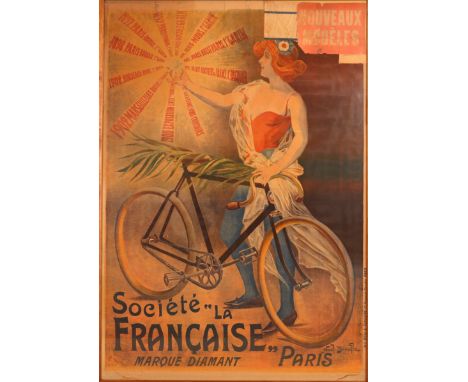 Noël Dorville (1874-1938), Cociété la FrançaiseFrance, circa 1902 Colour lithograph, Framed behind glassprinted by Weyl and S