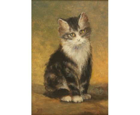 Henriette RONNER (1821-1909) Atrb.Study of a young kittenMonogramed "H. R." lower leftOil on panel18.5 cm x 13 cmThe absence 