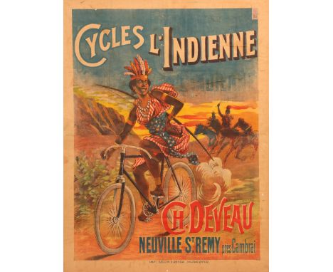 Cycles L'Indienne, by unknown artistFrance, circa 1900Printed by Seulin & Dehon. ValenciennesColour lithograph, Linen backed 