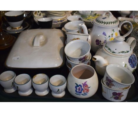 A Tray of Ceramics to Include Greenwheat Egg Cups, Portmeirion, Royal Worcester Ramekins etc 