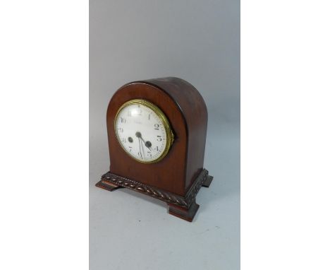 A Mahogany Cased Edwardian Dome Topped Mantle Clock, Retailed by F W Irwin, Shrewsbury, 22cm high, Working Order 
