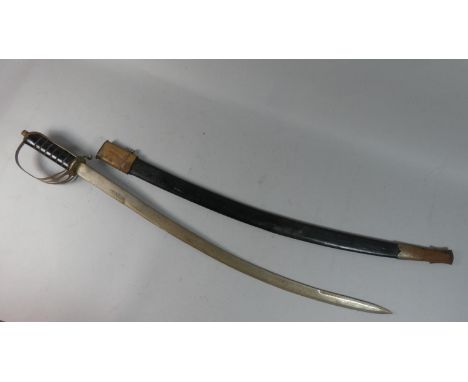 A Reproduction Cavalry Sword and Scabbard, 94cm Long 