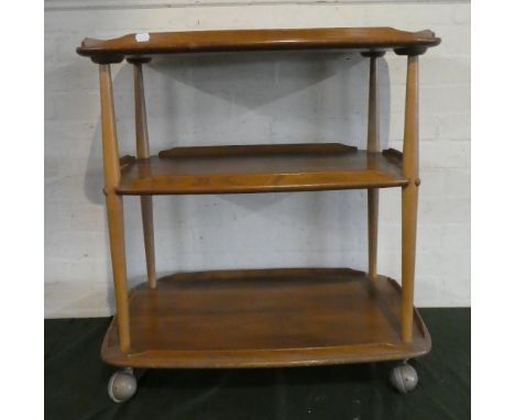 An Ercol Three Tier Trolley with Galleried Shelves, 70cm Wide 