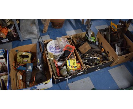 Four Boxes of Work Shop Tools, Electric Tools etc 