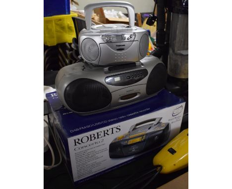 A Roberts DAB Stereo Radio Cassette Recorder and Compact Disk Players 