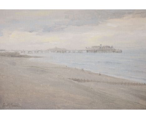 Paul M. Gunn (b. 1934), 'Brighton Pier', inscribed and dated verso '76, oil on board, 17.5 x 25.5cm